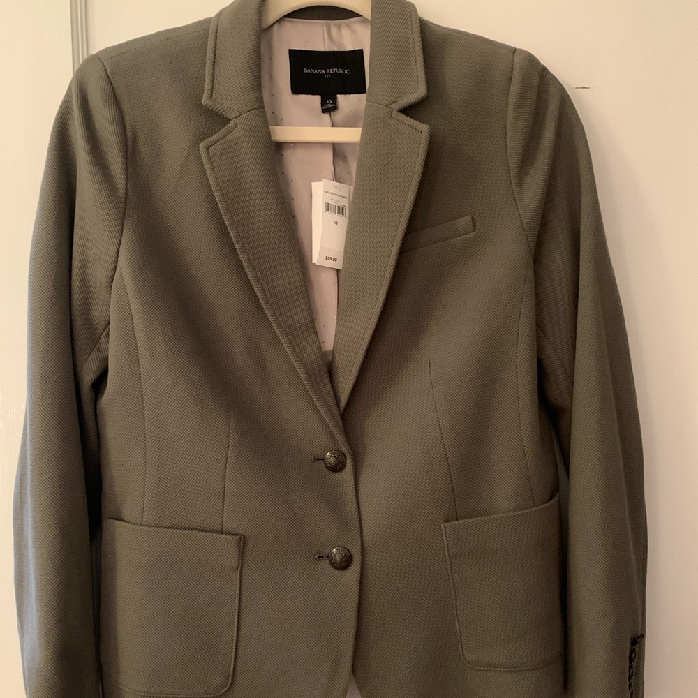 NWT Banana Republic Size 10 Green Fitted Blazer